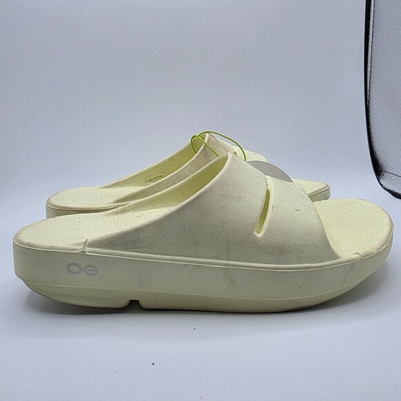 OOFOS OOahh Womens Size 6 Mello Yellow Sandals Slides Casual Walking Comfort - Picture 12 of 13